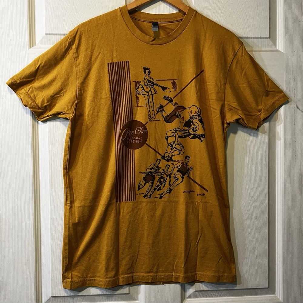 Mustard Yellow Short Sleeve Tee with Botanical Graphic